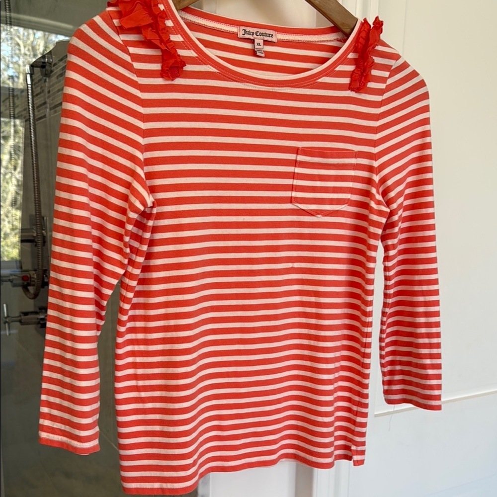 Joules Red and White Striped Top